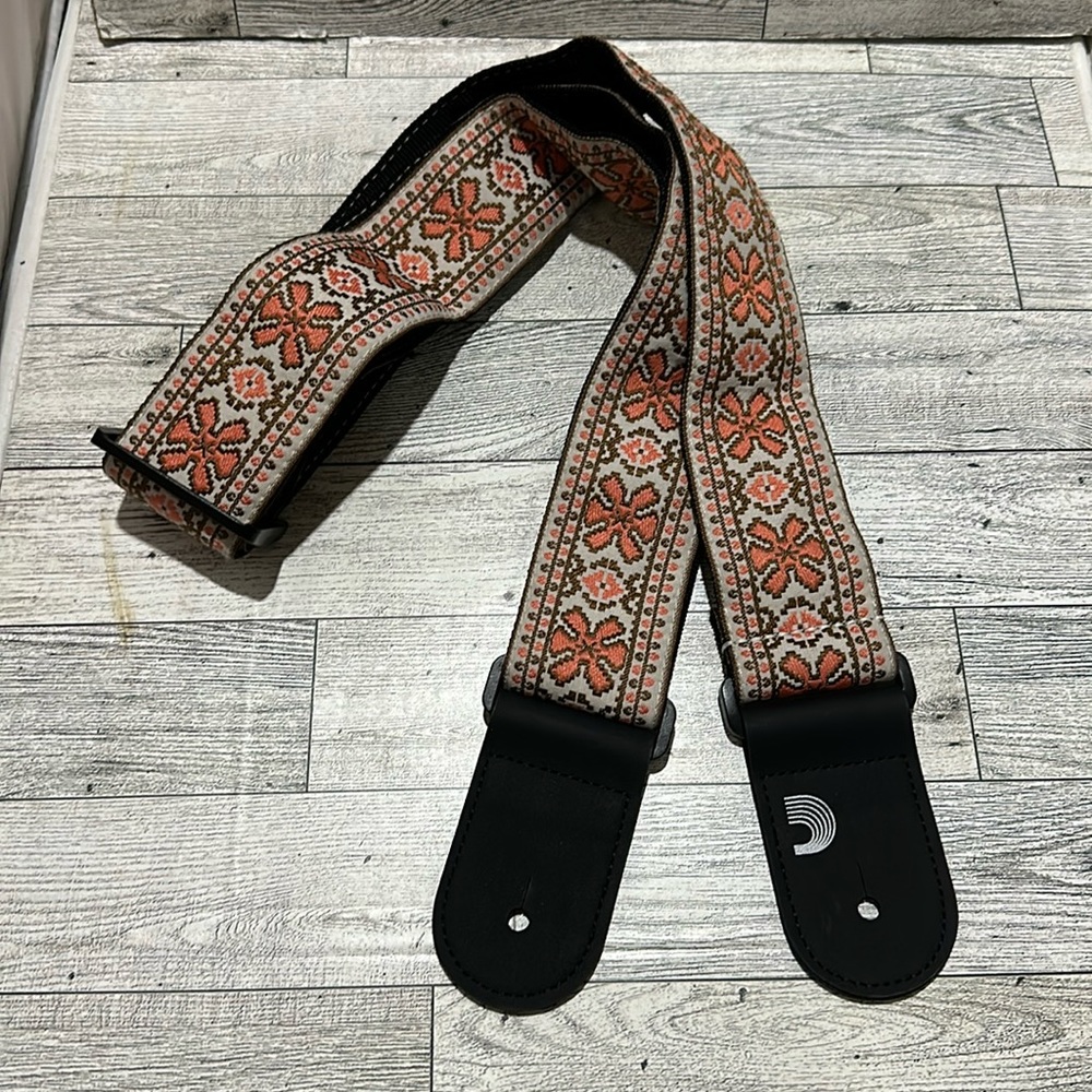 Camera adjustable embroidered floral strap